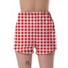 Gingham Red Pattern Print Women's Shorts-grizzshop