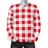 Gingham Red Pattern Print Women's Sweatshirt-grizzshop