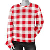 Gingham Red Pattern Print Women's Sweatshirt-grizzshop