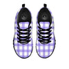 Gingham White And Purple Print Pattern Black Sneaker-grizzshop