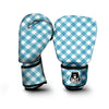 Load image into Gallery viewer, Gingham White And Teal Print Pattern Boxing Gloves-grizzshop