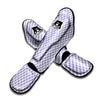 Gingham White And Violet Print Pattern Muay Thai Shin Guards-grizzshop