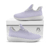 Gingham White And Violet Print Pattern White Athletic Shoes-grizzshop