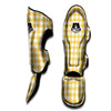 Gingham Yellow And White Print Pattern Muay Thai Shin Guards-grizzshop