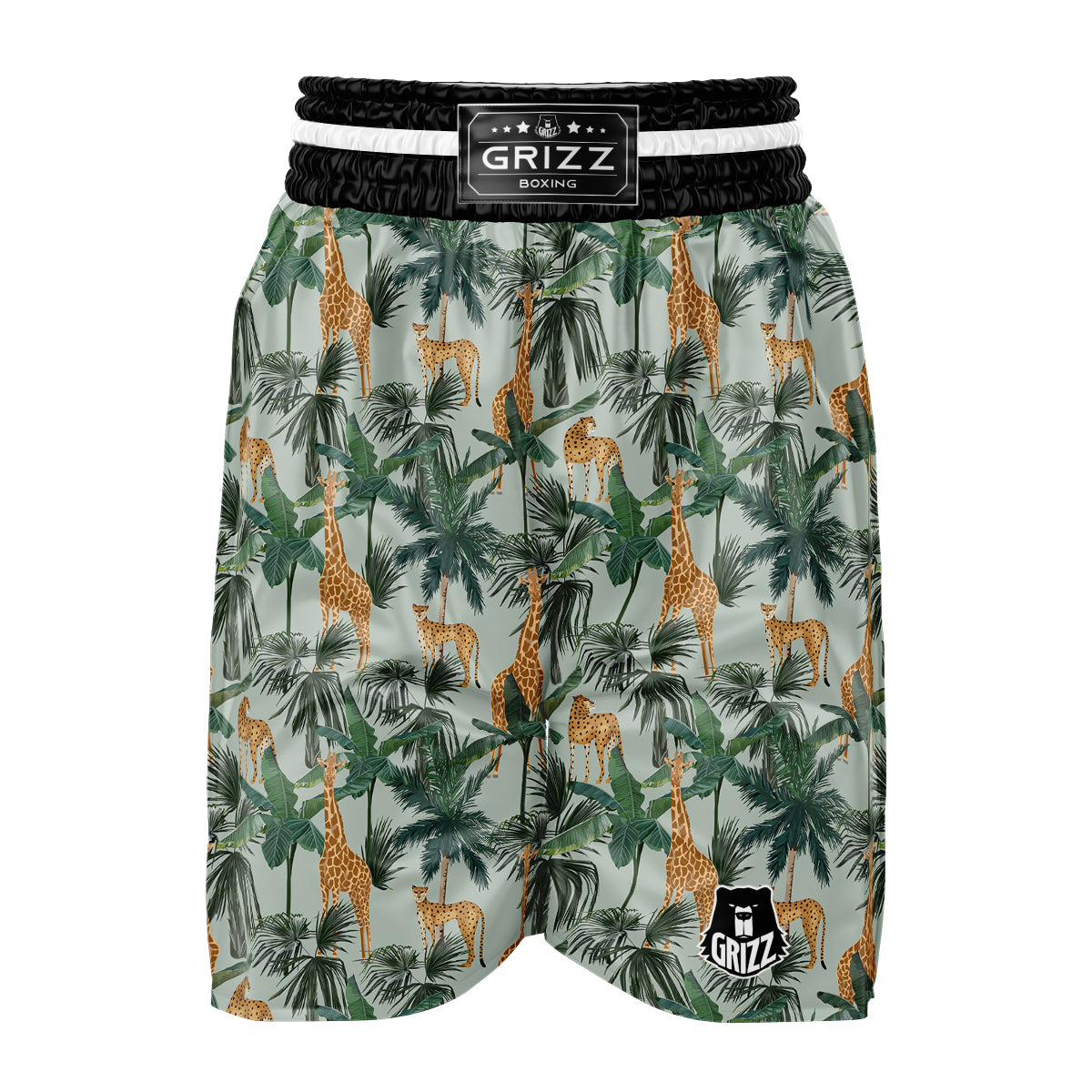 Giraffe And Leopard Vintage Print Pattern Boxing Shorts-grizzshop