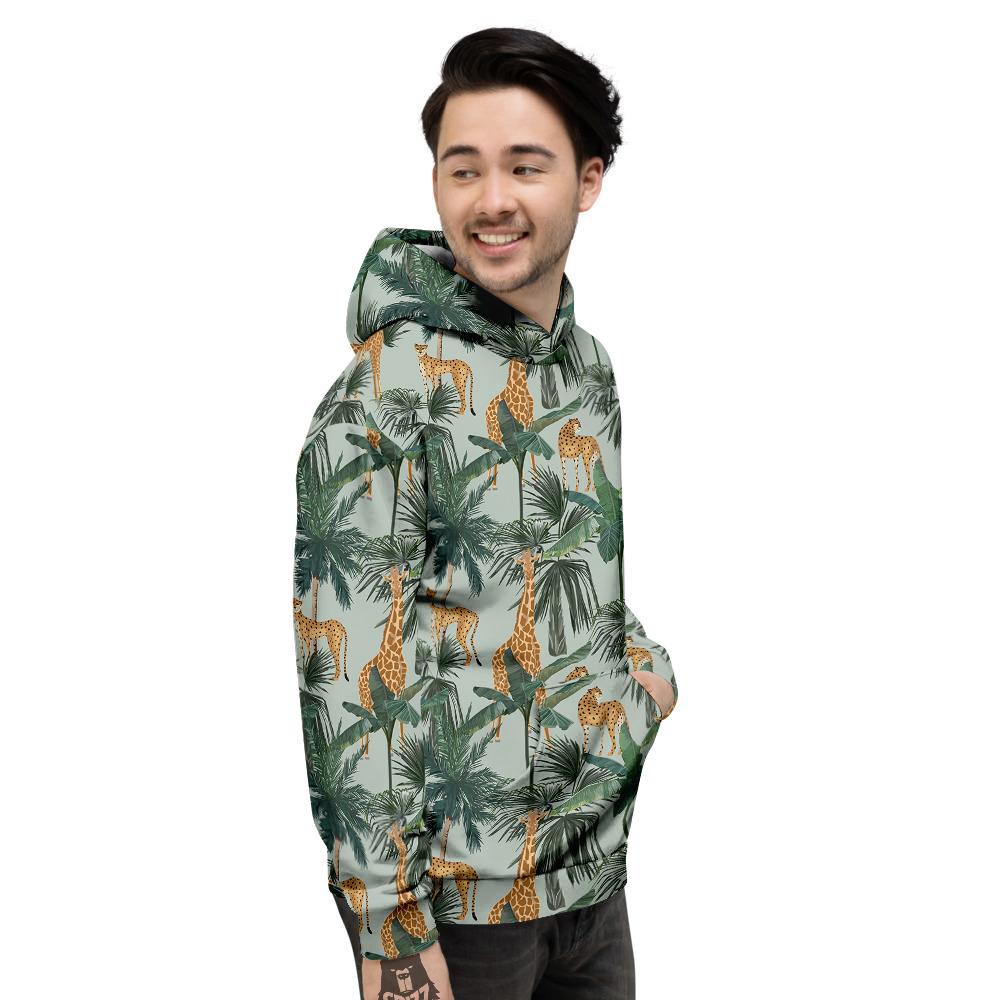 Giraffe And Leopard Vintage Print Pattern Men's Hoodie-grizzshop