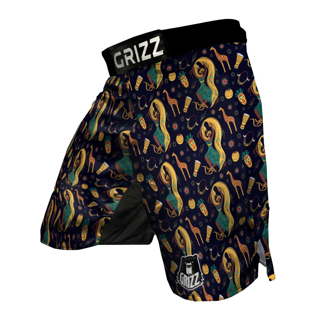 Giraffe Aztec Print Pattern MMA Shorts-grizzshop