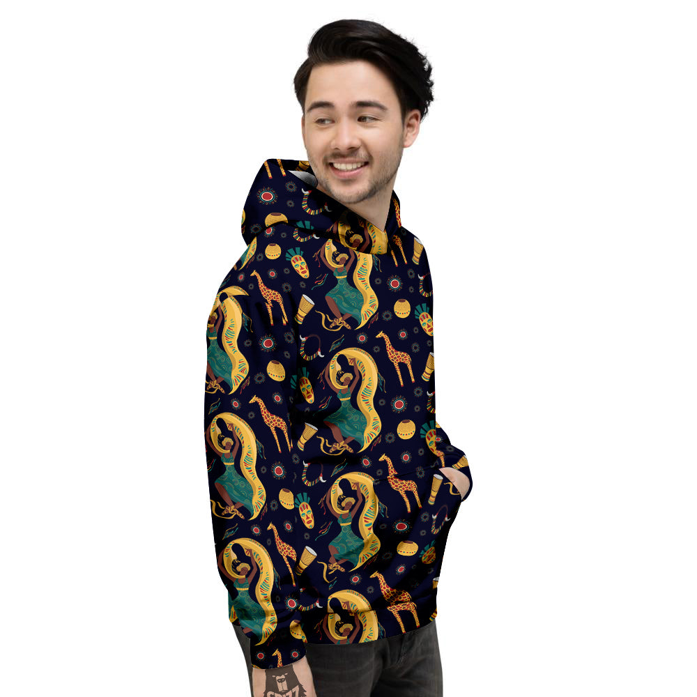 Giraffe Aztec Print Pattern Men's Hoodie-grizzshop