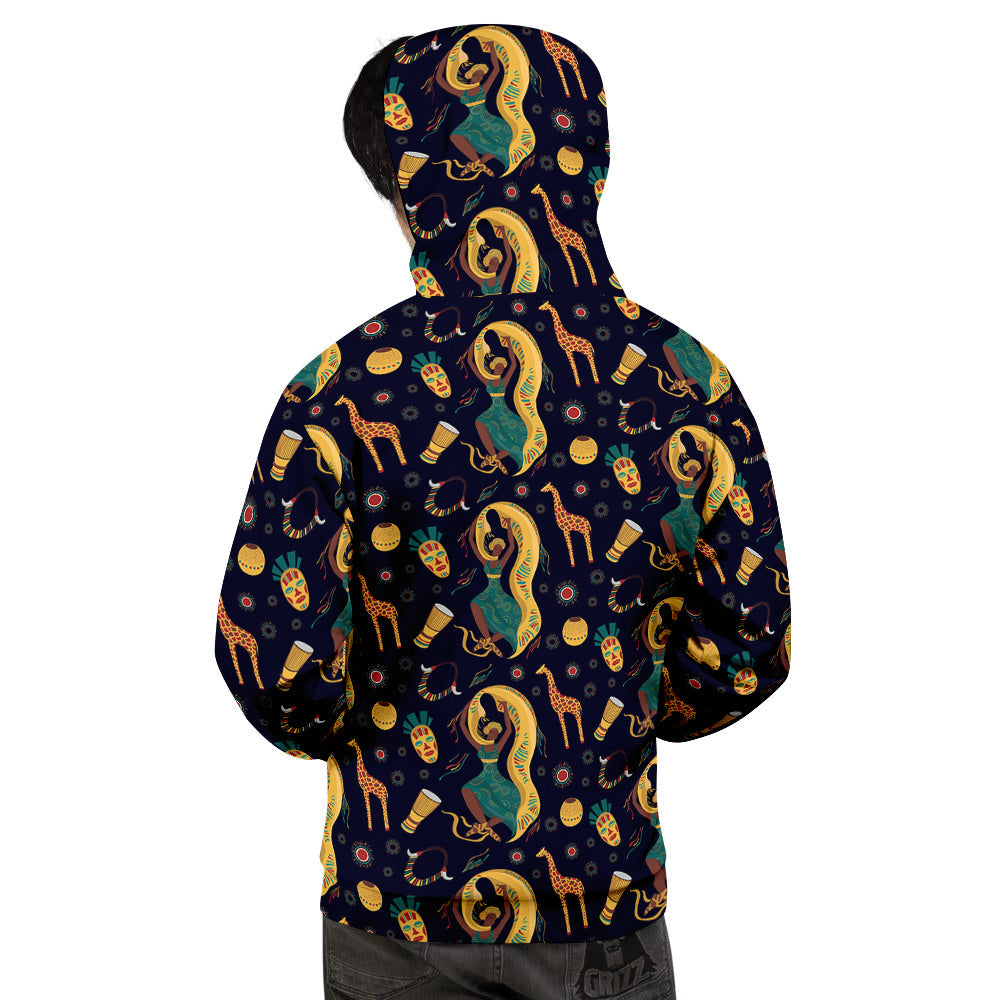 Giraffe Aztec Print Pattern Men's Hoodie-grizzshop