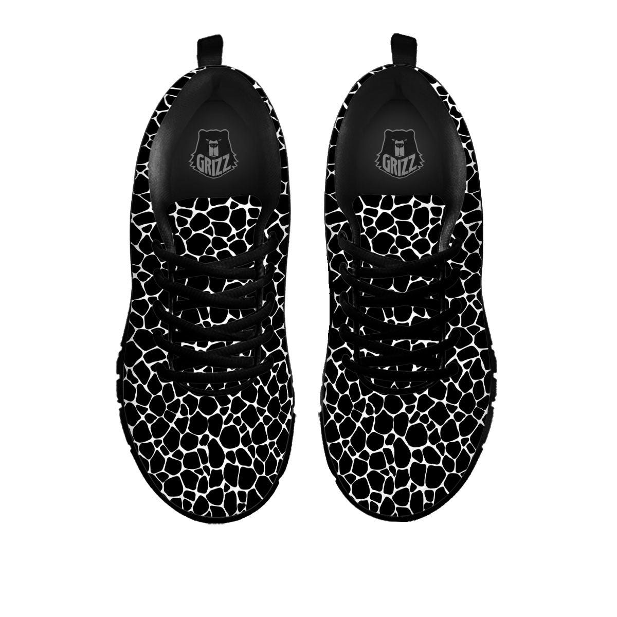 Giraffe Black Tropical Print Pattern Black Sneaker-grizzshop