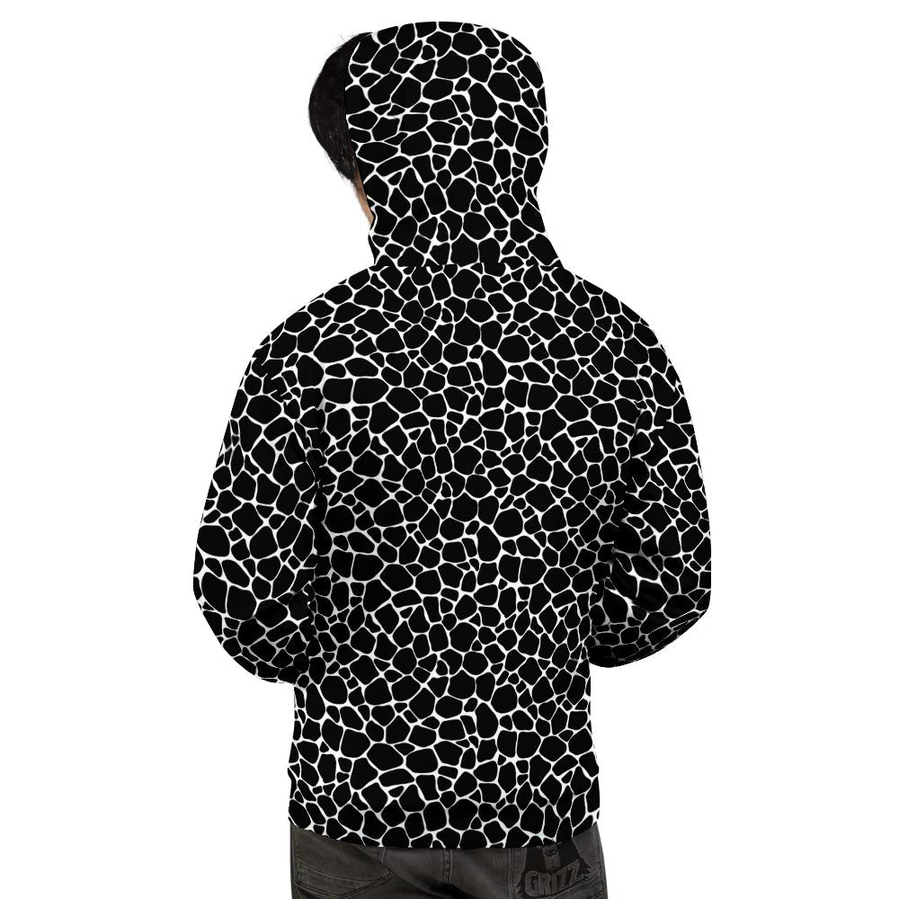 Giraffe Black Tropical Print Pattern Men's Hoodie-grizzshop