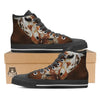 Giraffe Brown Print Black High Top Shoes-grizzshop