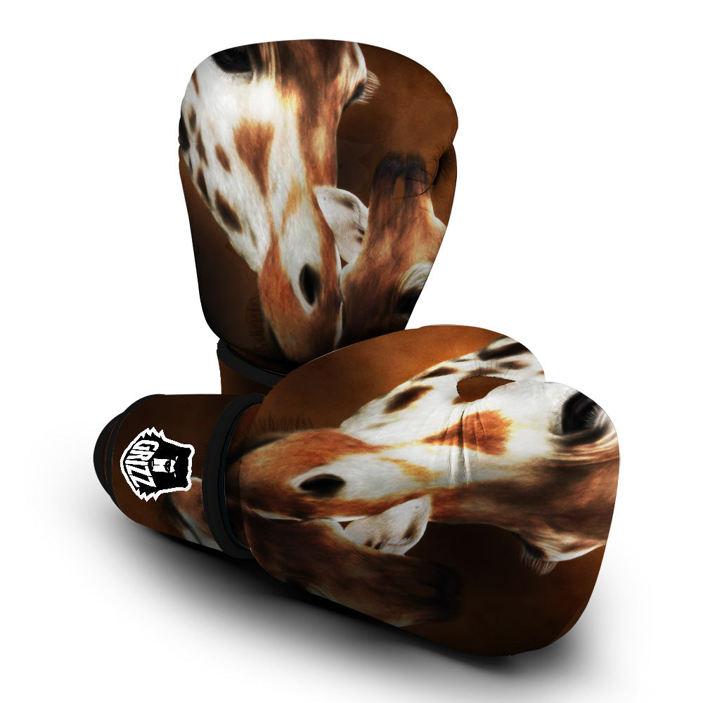 Giraffe Brown Print Boxing Gloves-grizzshop