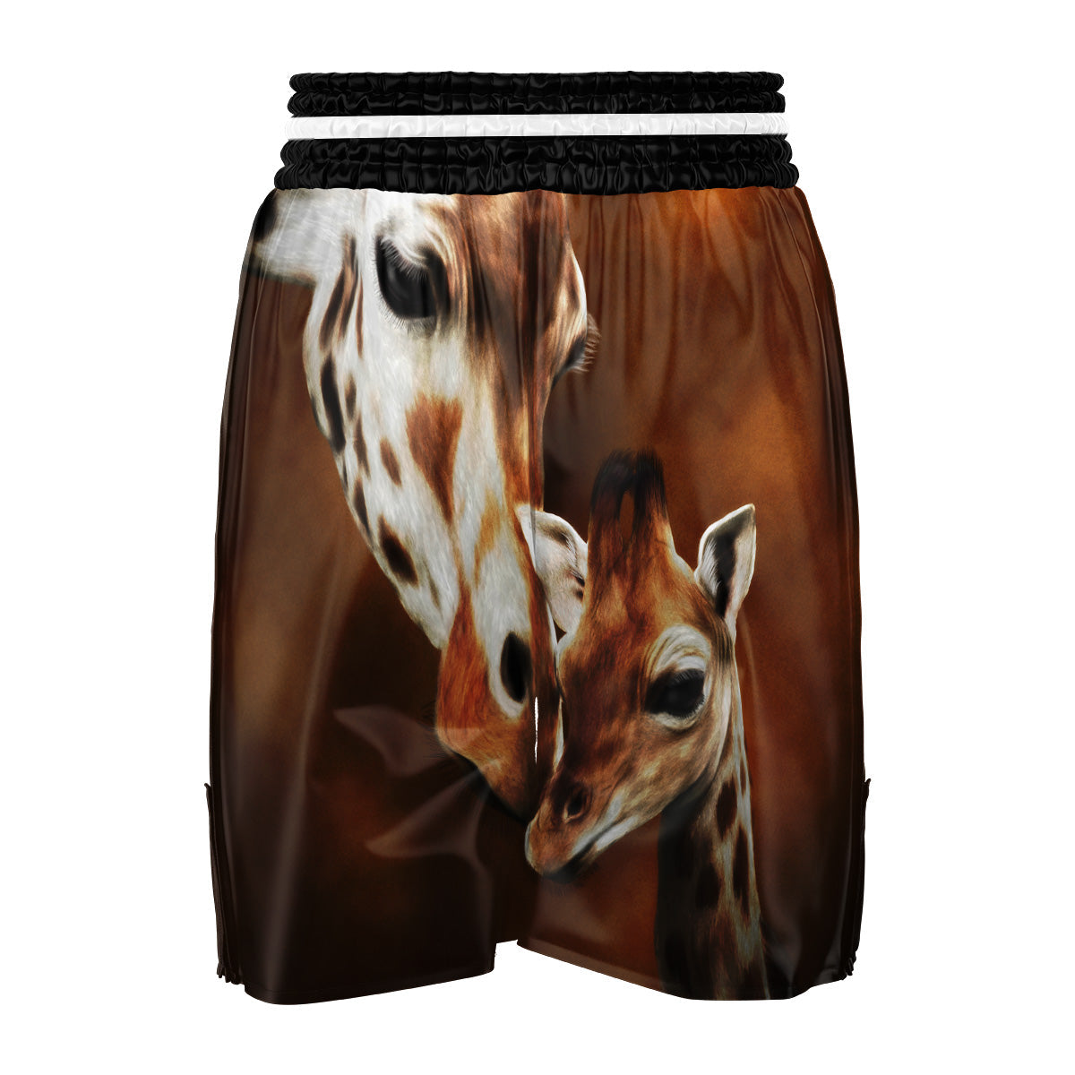 Giraffe Brown Print Boxing Shorts-grizzshop