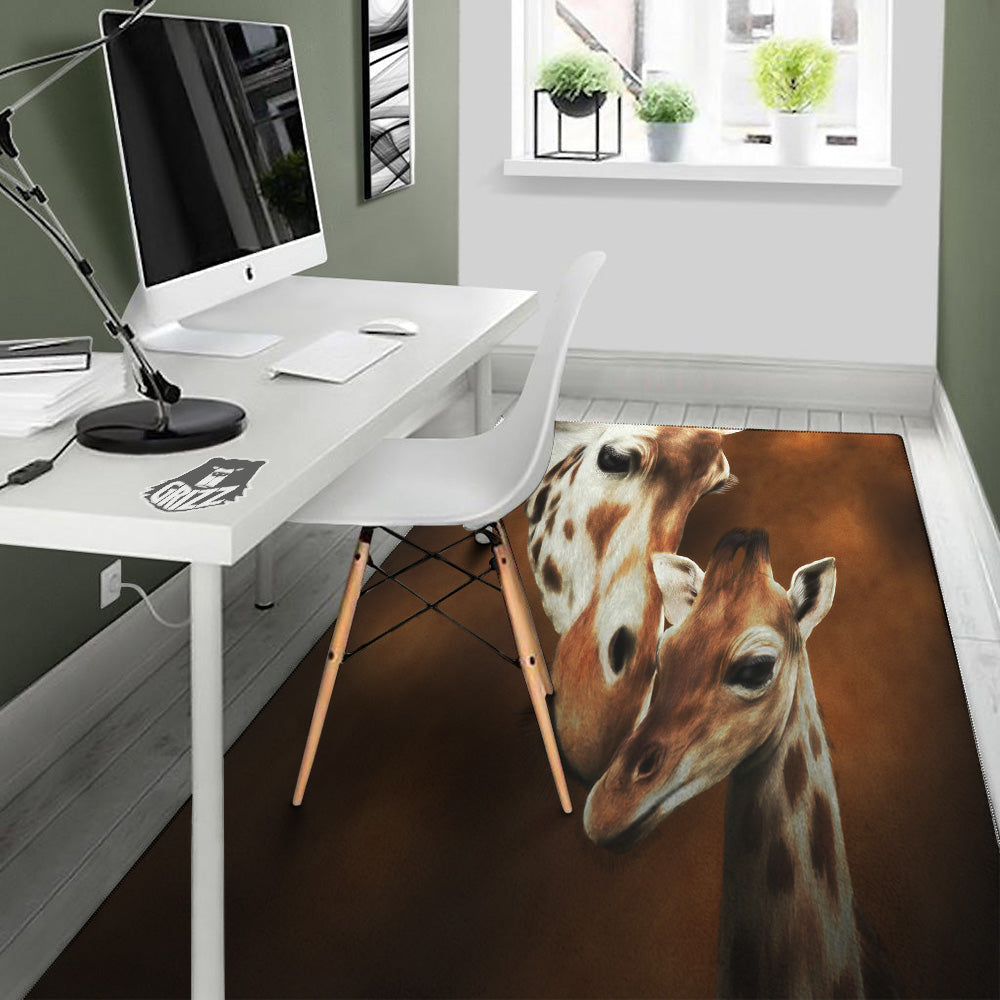 Giraffe Brown Print Floor Mat-grizzshop