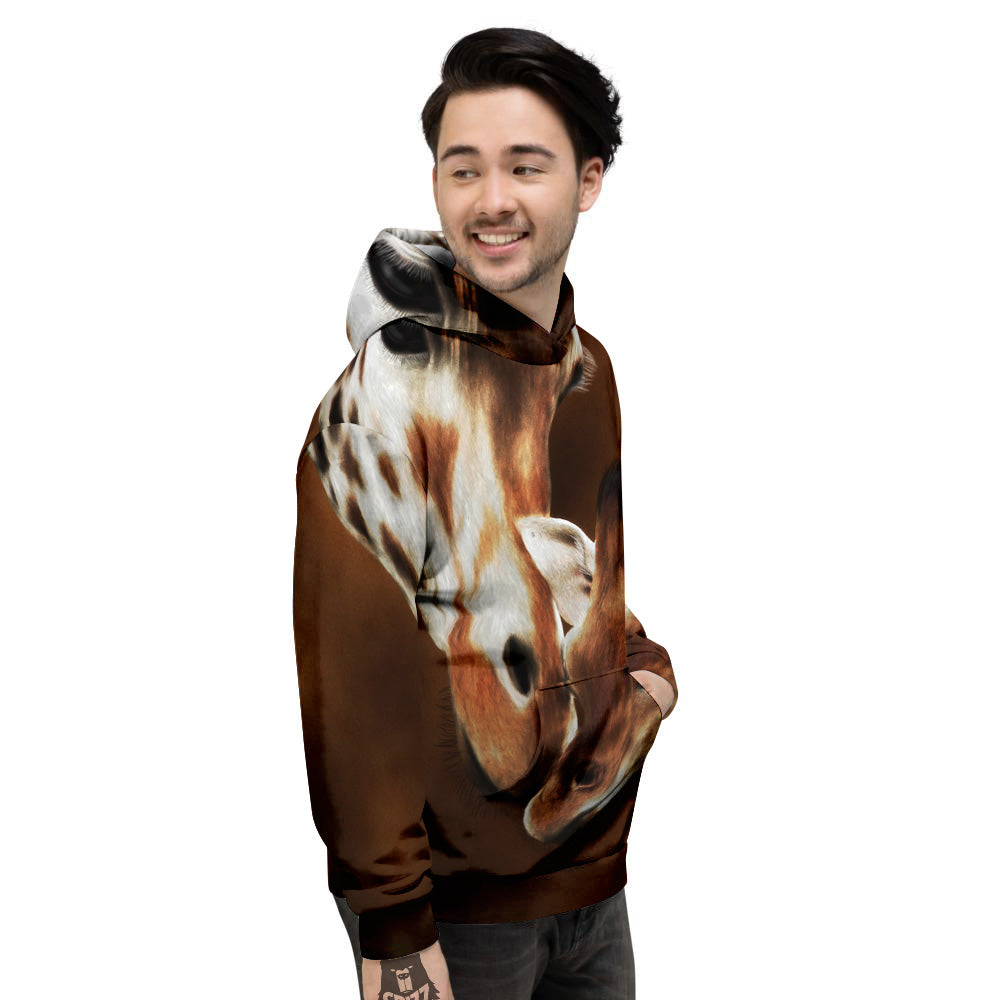 Giraffe Brown Print Men's Hoodie-grizzshop