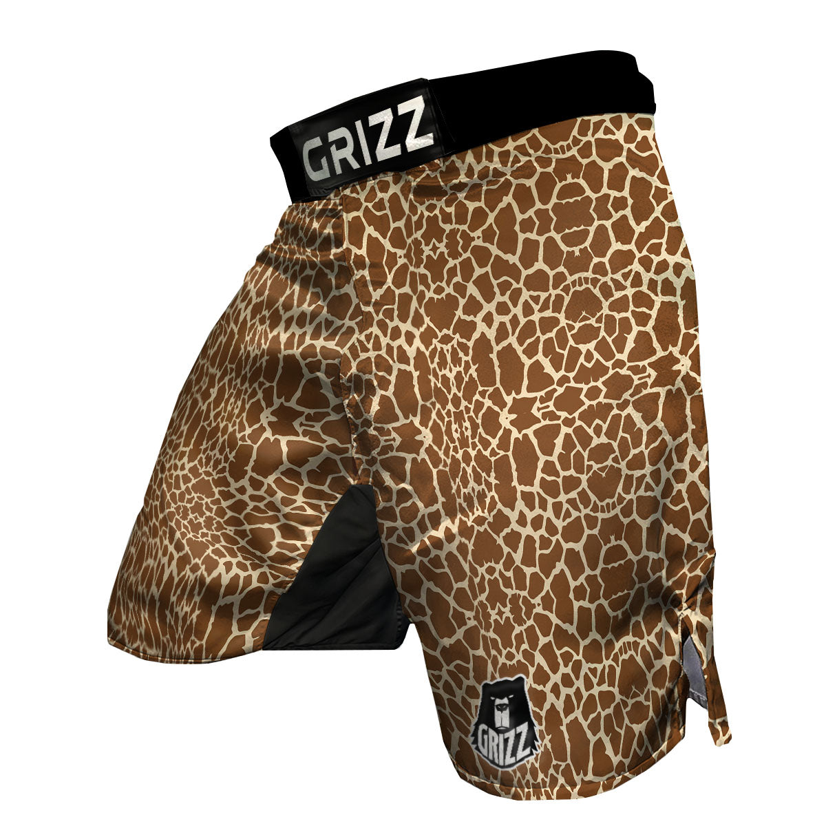 Giraffe Brown Print Pattern MMA Shorts-grizzshop