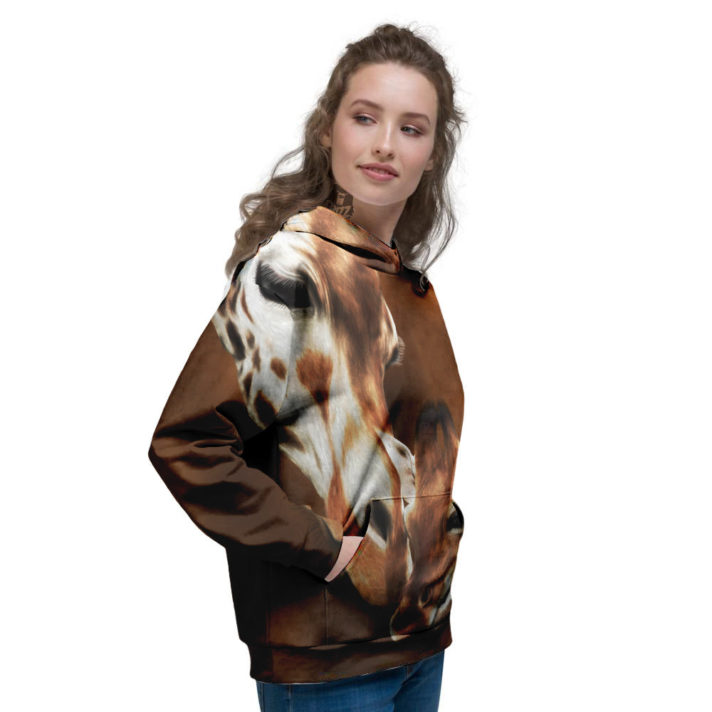 Giraffe Brown Print Women's Hoodie-grizzshop