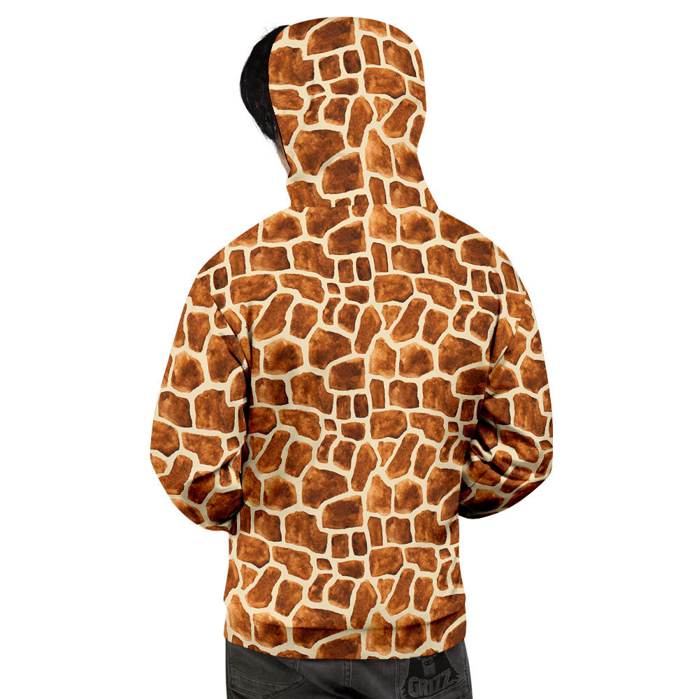 Giraffe Brown Watercolor Print Pattern Men's Hoodie-grizzshop