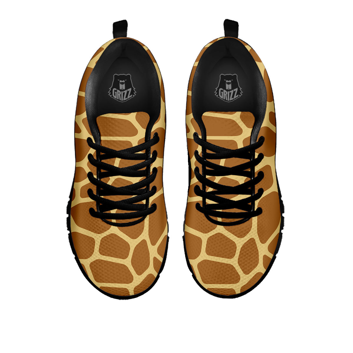 Giraffe Brown Yellow Print Pattern Black Sneaker-grizzshop