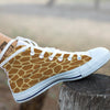 Giraffe Brown Yellow Print Pattern White High Top Shoes-grizzshop