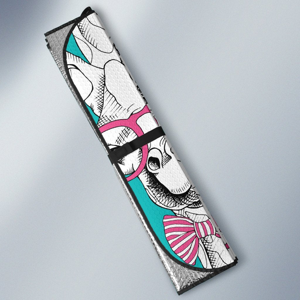 Giraffe Cartoon Pattern Print Car Sun Shade-grizzshop