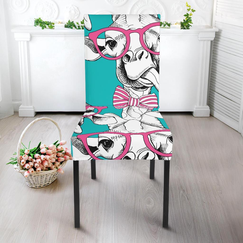 Giraffe Cartoon Pattern Print Chair Cover-grizzshop