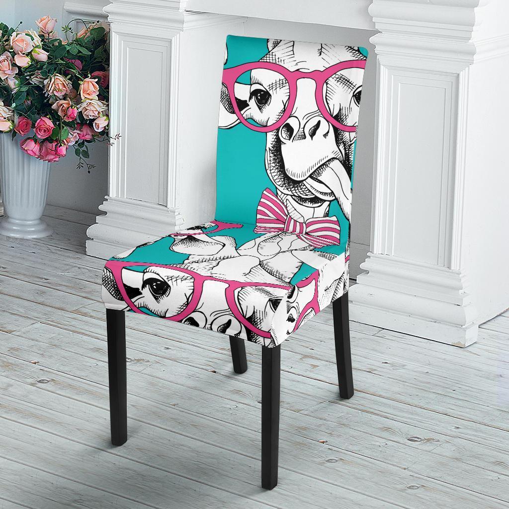 Giraffe Cartoon Pattern Print Chair Cover-grizzshop