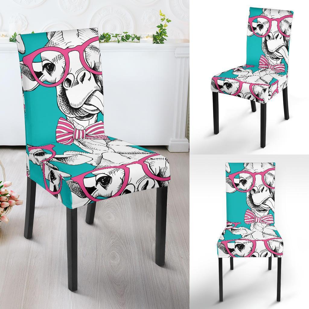 Giraffe Cartoon Pattern Print Chair Cover-grizzshop