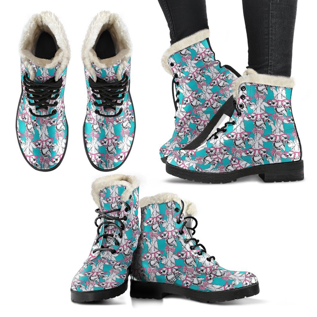 Giraffe Cartoon Pattern Print Comfy Winter Boots-grizzshop