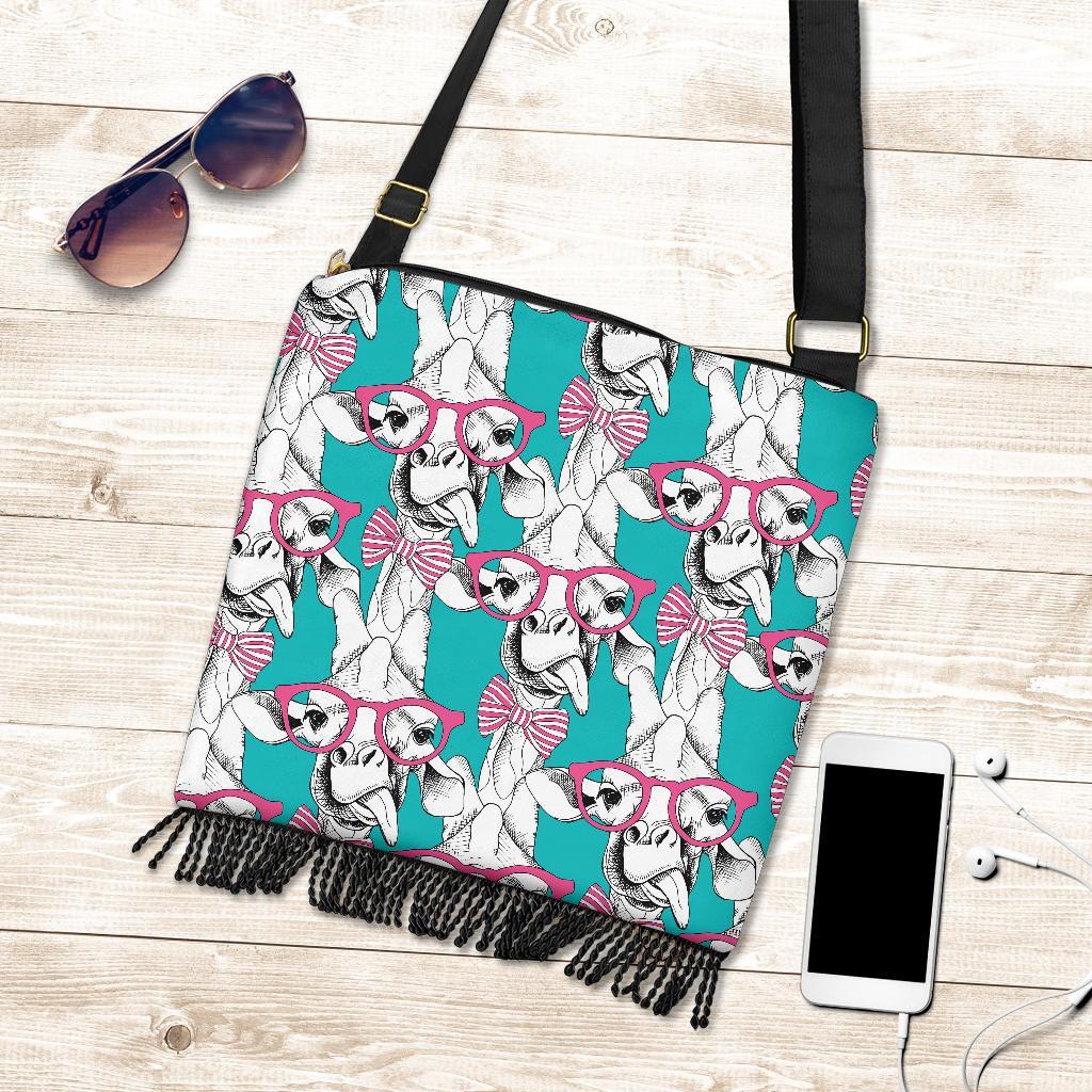 Giraffe Cartoon Pattern Print Crossbody Bags-grizzshop