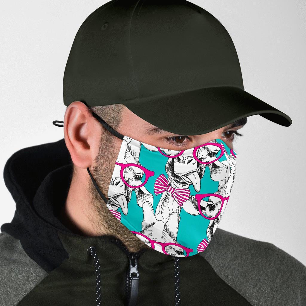 Giraffe Cartoon Pattern Print Face Mask-grizzshop