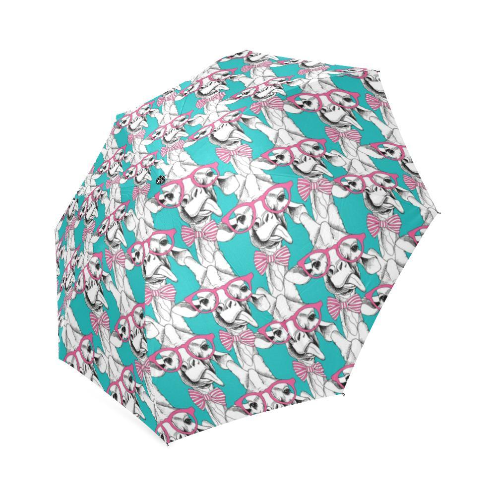 Giraffe Cartoon Pattern Print Foldable Umbrella-grizzshop