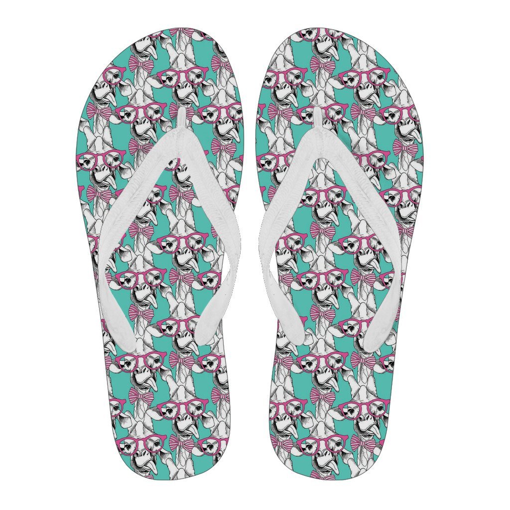 Giraffe Cartoon Pattern Print Men & Women Flip Flops-grizzshop