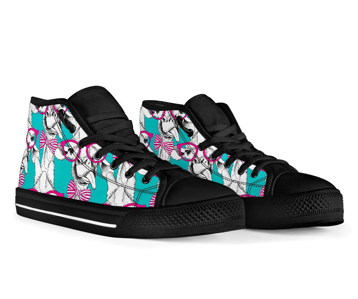 Giraffe Cartoon Pattern Print Men Women's High Top Shoes-grizzshop