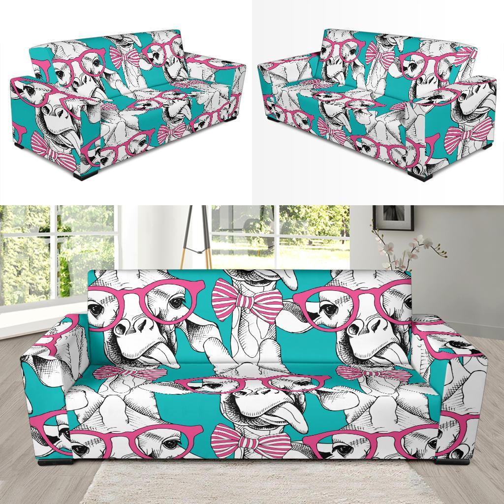 Giraffe Cartoon Pattern Print Sofa Covers-grizzshop