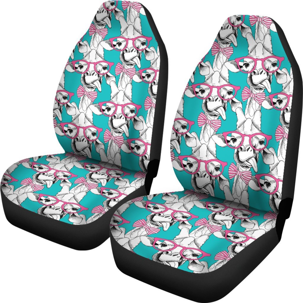 Giraffe Cartoon Pattern Print Universal Fit Car Seat Cover-grizzshop