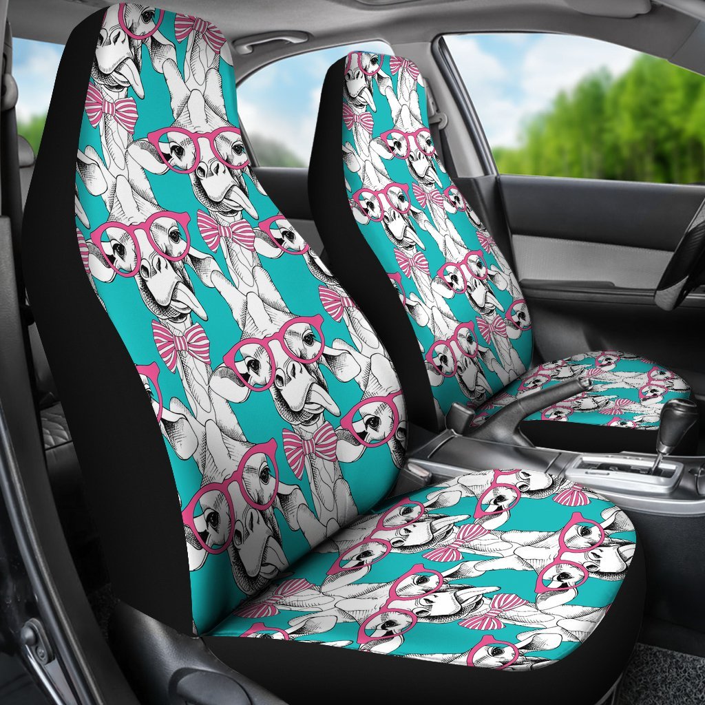 Giraffe Cartoon Pattern Print Universal Fit Car Seat Cover-grizzshop