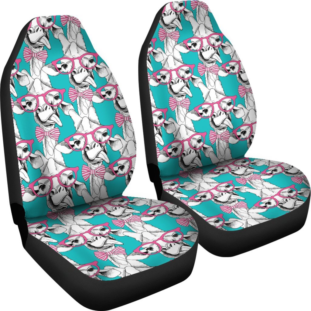 Giraffe Cartoon Pattern Print Universal Fit Car Seat Cover-grizzshop