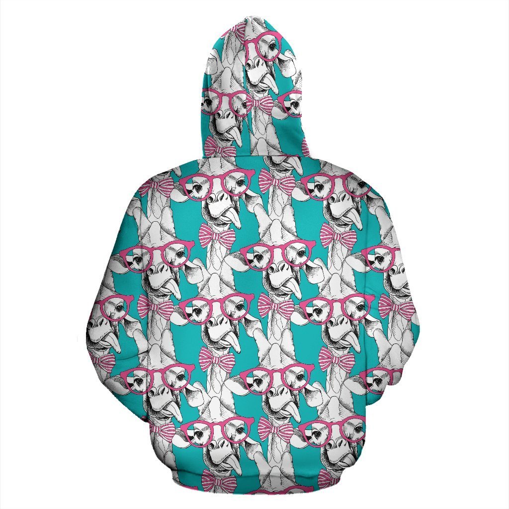 Giraffe Cartoon Pattern Print Women Men Pullover Hoodie-grizzshop