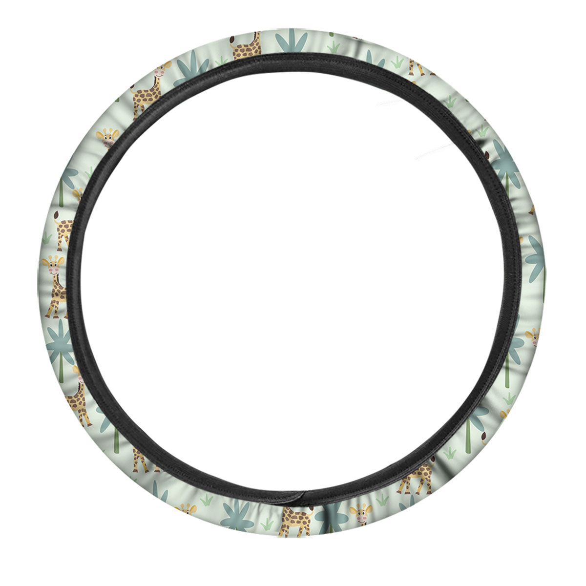 Giraffe Cartoon Print Pattern Car Steering Wheel Cover-grizzshop