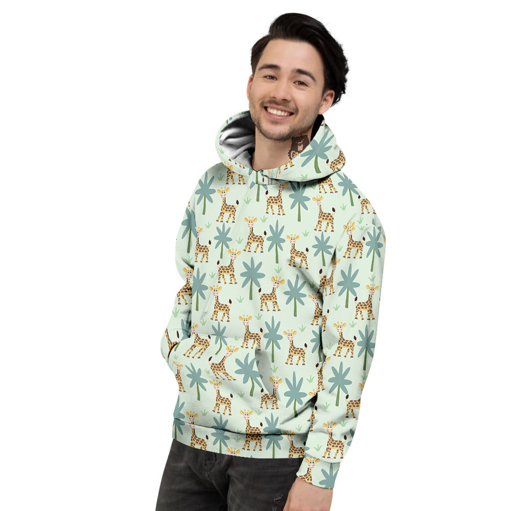 Giraffe Cartoon Print Pattern Men's Hoodie-grizzshop