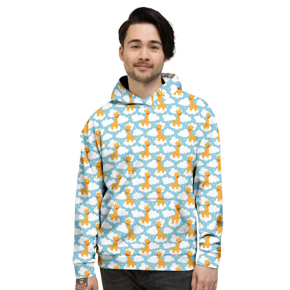 Giraffe Cute Cartoon Print Pattern Men's Hoodie-grizzshop