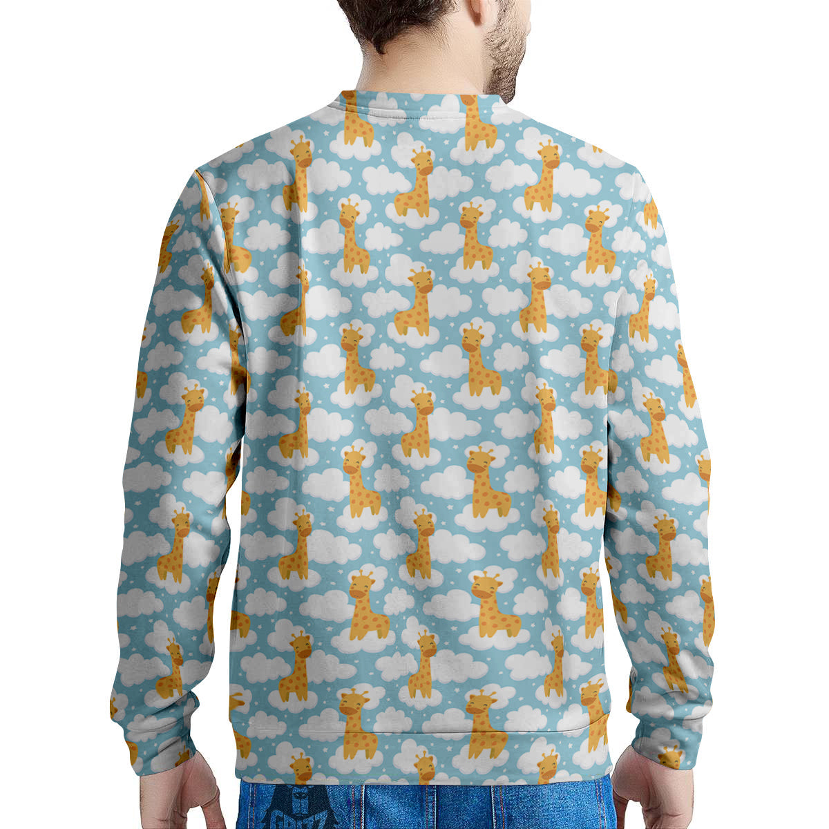 Giraffe Cute Cartoon Print Pattern Men's Sweatshirt-grizzshop