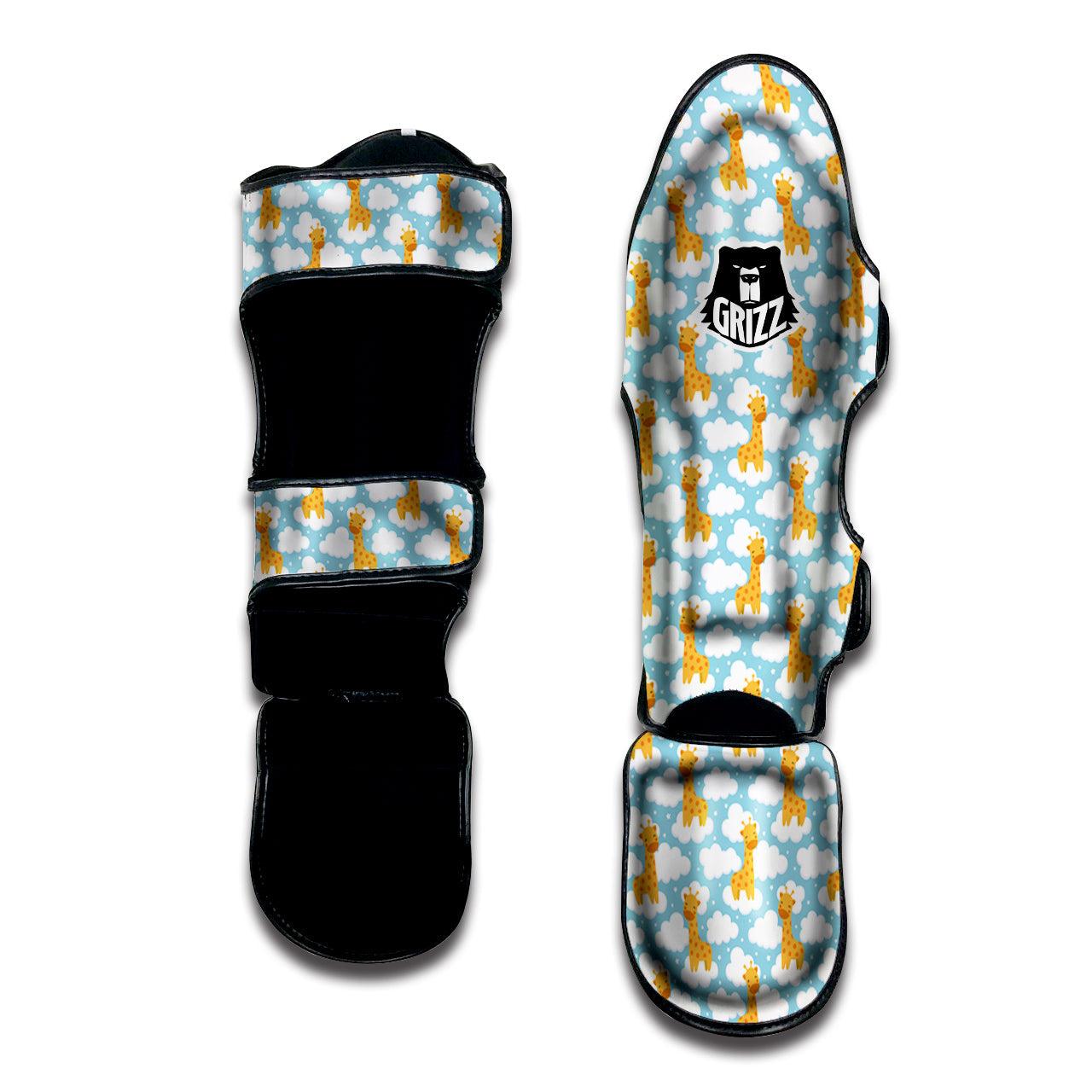 Giraffe Cute Cartoon Print Pattern Muay Thai Shin Guards-grizzshop