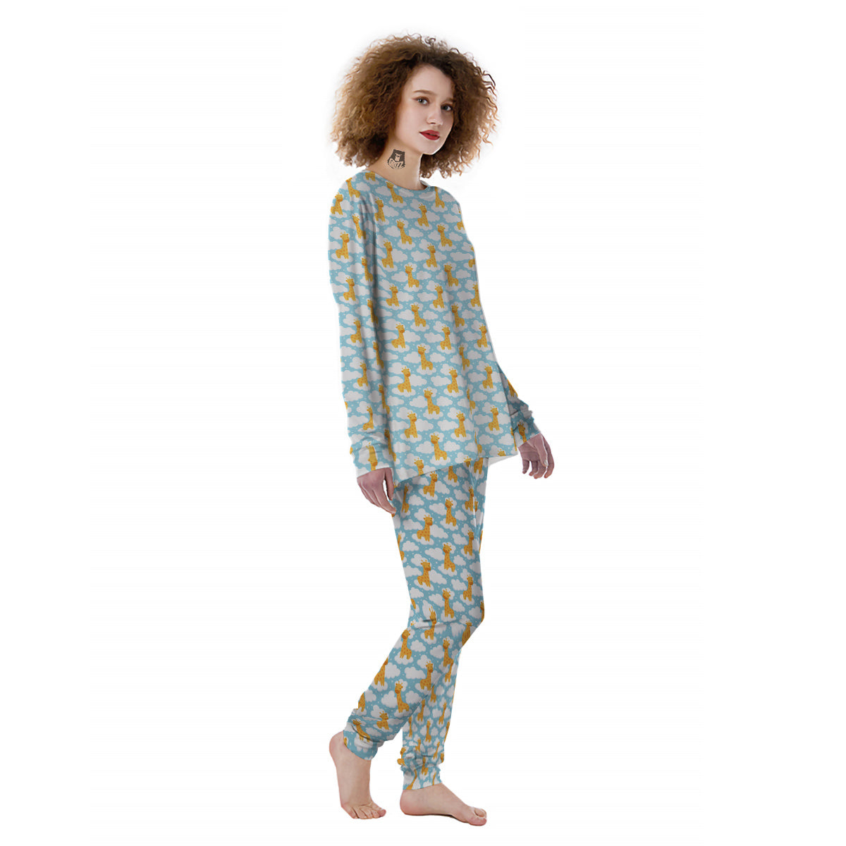Giraffe Cute Cartoon Print Pattern Women's Pajamas-grizzshop