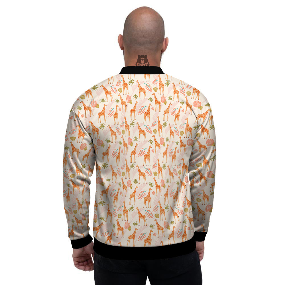 Giraffe Cute Print Pattern Men's Bomber Jacket-grizzshop