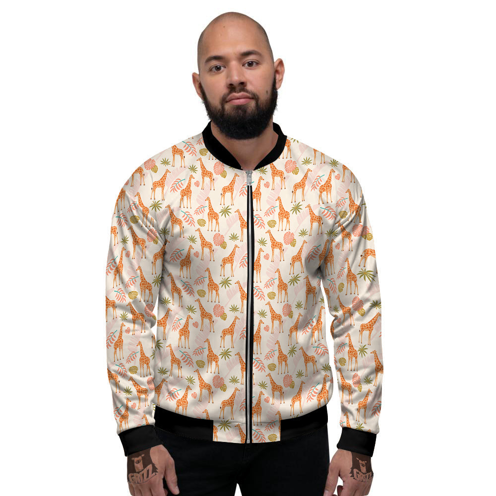Giraffe Cute Print Pattern Men's Bomber Jacket-grizzshop