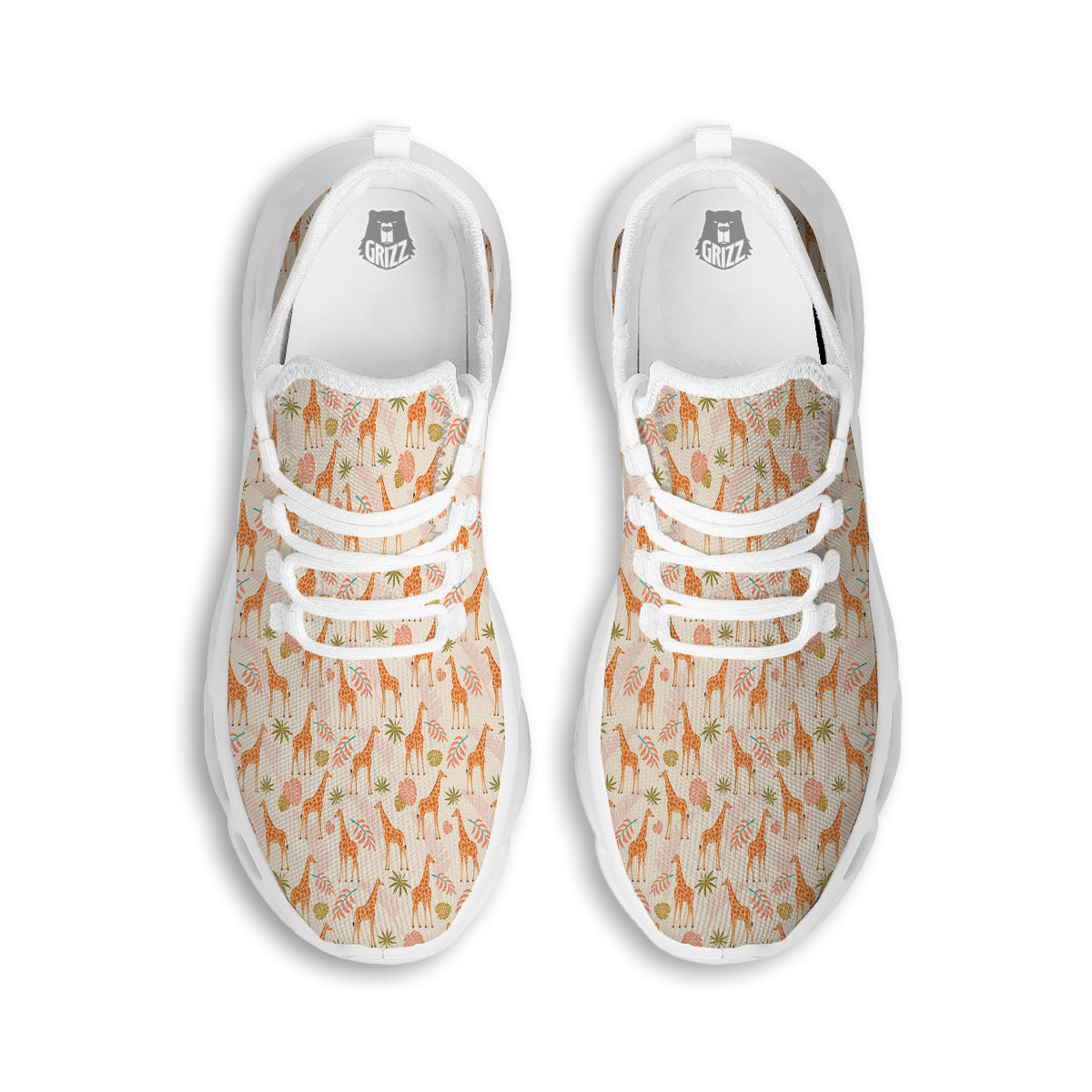 Giraffe Cute Print Pattern White Running Shoes-grizzshop