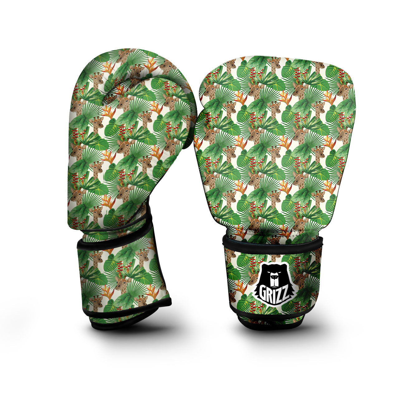 Giraffe Exotic Tropical Print Pattern Boxing Gloves-grizzshop